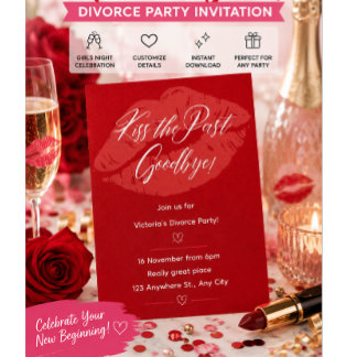 Invitation drôle et moderne de fête de divorce en
