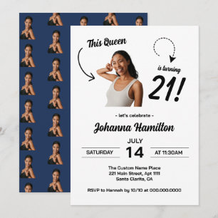 Invitation drôle et personnalisée pour les 21 ans