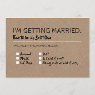 Invitation Drôle Groomsman Best Man Checklist Proposition