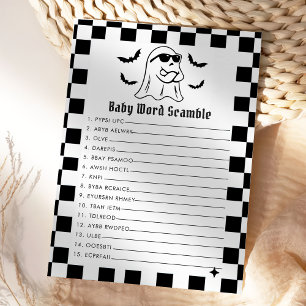 Invitation Drôle Halloween Baby Word Scamble Game Card