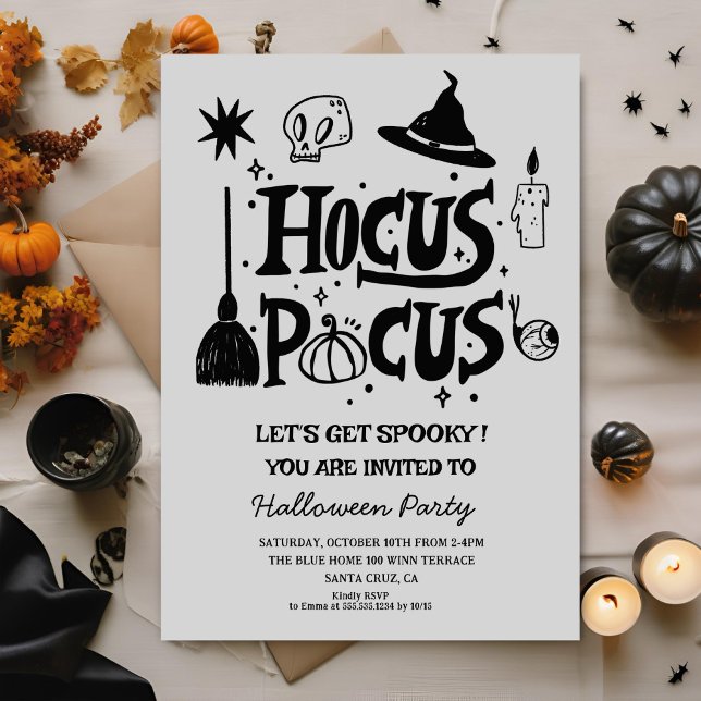 Invitation Drôle Hocus Pocus Witch Halloween Costume Party (Créateur téléchargé)