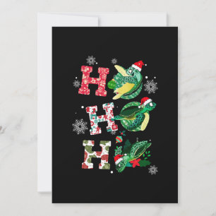 Invitation Drôle Joyeux Noël HO HO HO Tortue Père Noël