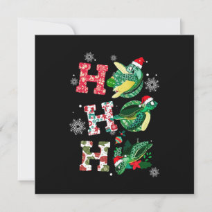 Invitation Drôle Joyeux Noël HO HO HO Tortue Père Noël