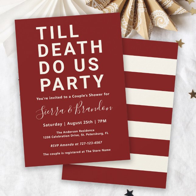 Invitation Drôle jusqu'à la mort Do Us Party Couple's Shower (Créateur téléchargé)