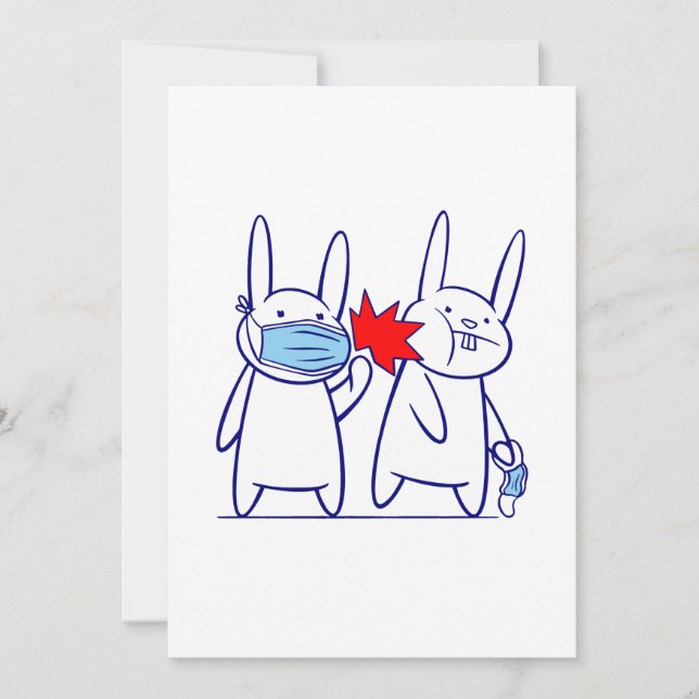 Invitation drôle lapin lapin lapin visage masque covid corona (Devant)