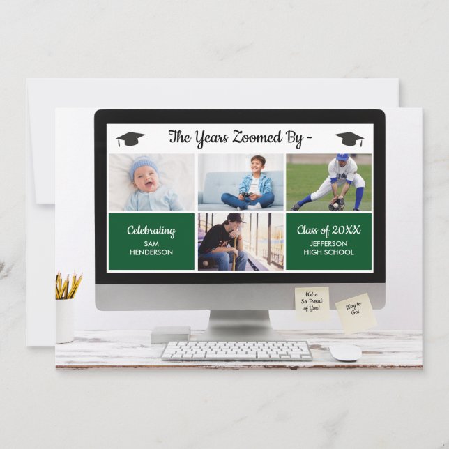 Invitation Drôle Les Années Zoomées Par Graduation Photos Par (Devant)