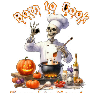 Invitation Drôle Née pour cuisiner Contrainte de hanter