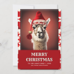 Invitation Drôle Noël Llama