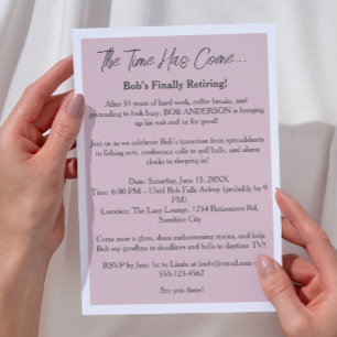 Invitation Drôle Parti de la retraite