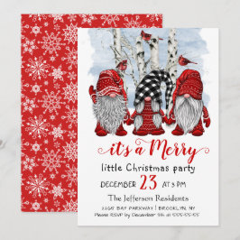 Invitation Drôle Père Noël Gnomes Joyeux Noël Little Party