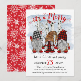 Invitation Drôle Père Noël Gnomes Joyeux Noël Little Party
