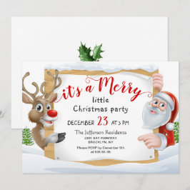 Invitation Drôle Père Noël Reindeer Joyeux Noël