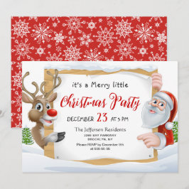 Invitation Drôle Père Noël Reindeer Joyeux Noël