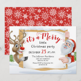 Invitation Drôle Père Noël Reindeer Joyeux Noël