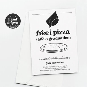 Invitation Drôle Pizza Graduation Party