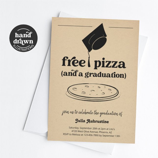 Invitation Drôle Pizza Graduation Party (Créateur téléchargé)