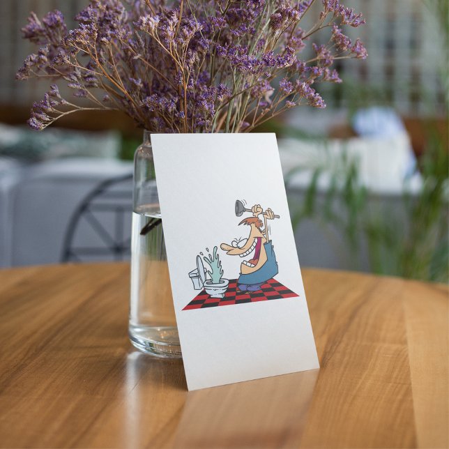 Invitation Drôle Plomber Débloquant Une Toilette (Créateur téléchargé)