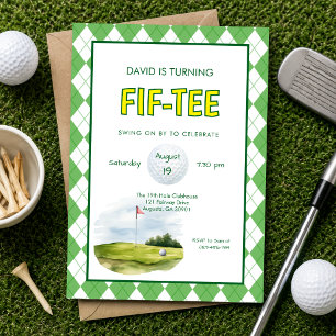 Invitation drôle pour 50e anniversaire de golf  