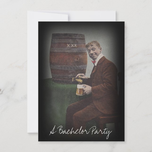 Invitation drôle pour l'enterrement de vie de garç (Devant)