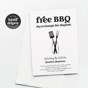 Invitation drôle pour une fête de couches BBQ pour