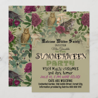 Invitation drôle pour une fête de sorcière Summerw