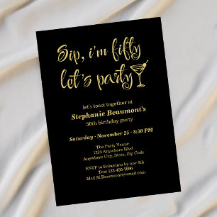 Invitation Drôle Sip moderne Je suis Cinquante Femme 50e anni