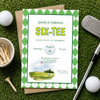 Invitation Drôle Six-tee Golf 60e Anniversaire