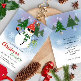 Invitation Drôle Snowman Joyeux Et Fête De Noël Lumineux