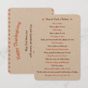 Invitation Drôle Thanksgiving Card Comment Rôtir La Turquie R