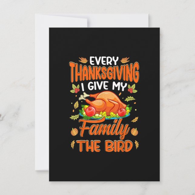 Invitation Drôle Thanksgiving Famille Correspondant Pour Les  (Devant)
