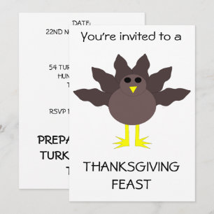 Invitation Drôle Thanksgiving Turquie fête Custom