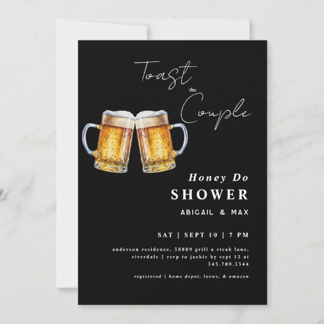 Invitation Drôle Toast Couple Wedding shower (Devant)