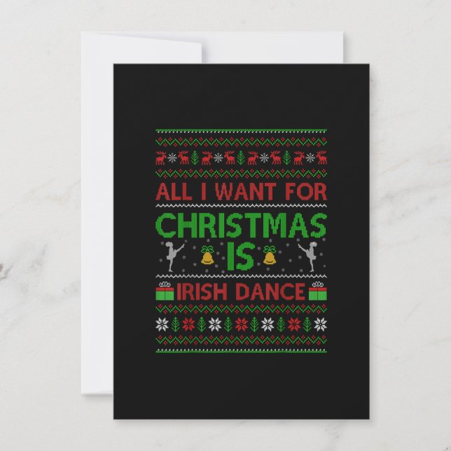 Invitation Drôle Tout ce que je veux pour Noël, c'est une dan (Devant)