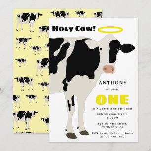 Invitation Drôle Vache Sacrée Enfants Anniversaire Fête de la