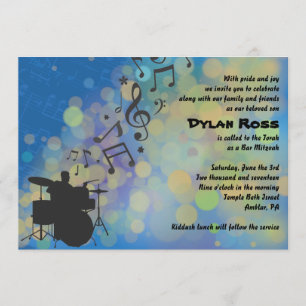 Invitation Drummer Boy Bar Mitzvah