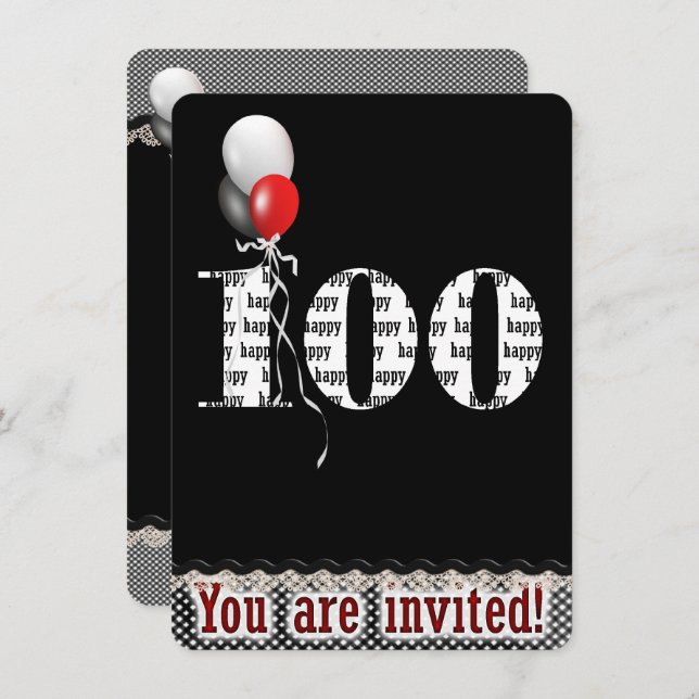 Invitation du 100e anniversaire (Devant / Derrière)