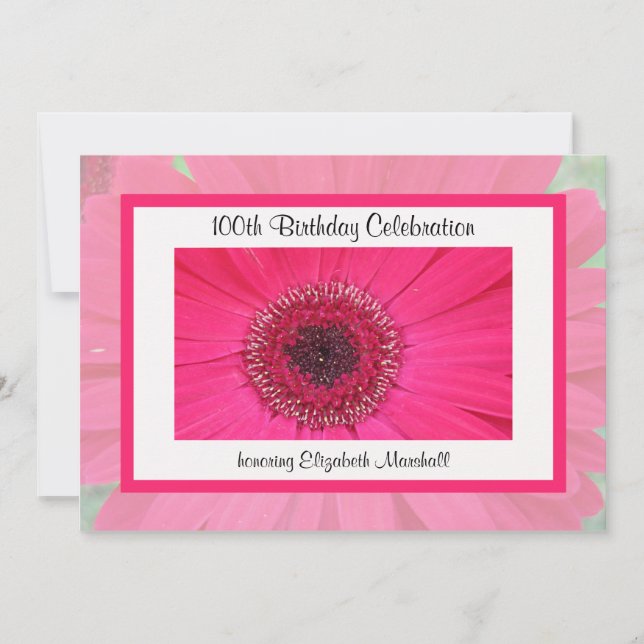 Invitation du 100e anniversaire de fête Gerbera Da (Devant)