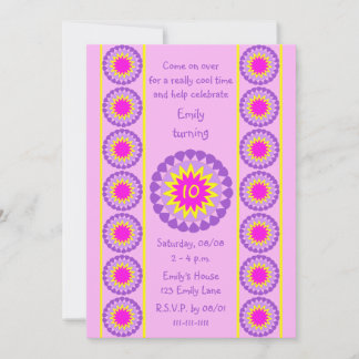 Invitation du 10e anniversaire Cool rose