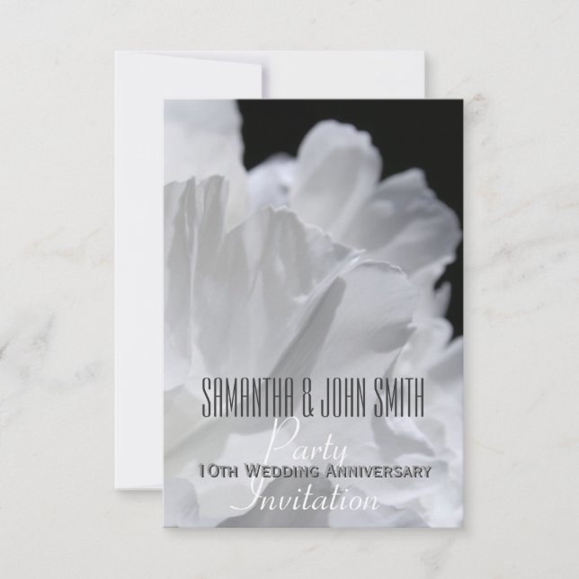 Invitation du 10e anniversaire du Mariage Peony 2 (Devant)