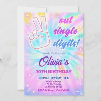 Invitation du 10e anniversaire Peace Out Chiffres
