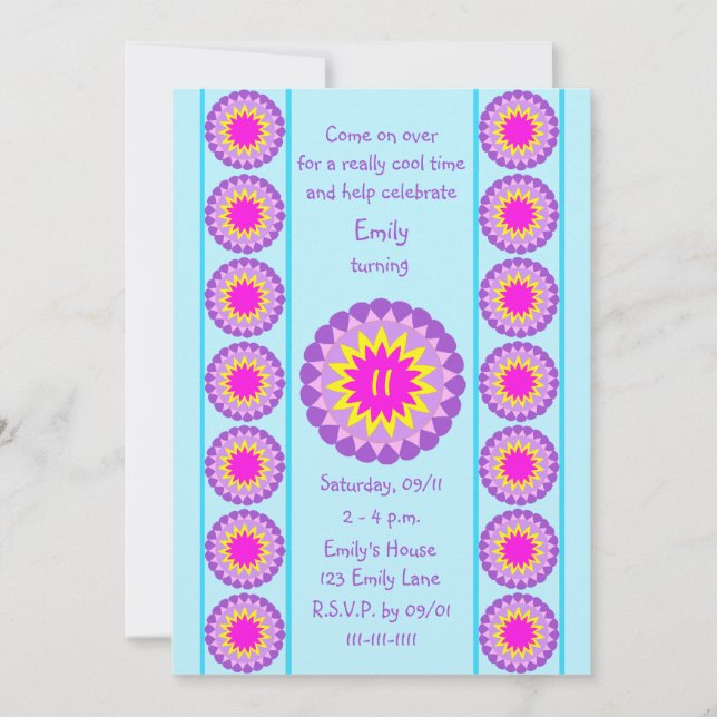 Invitation du 11e anniversaire Cool Blue 11 (Devant)