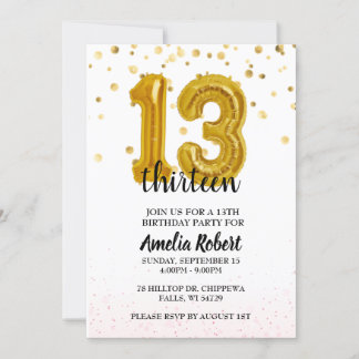 Invitation du 13e anniversaire Treize Invitations
