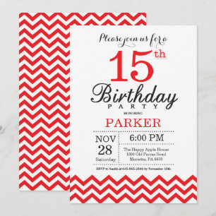 Invitation du 15e anniversaire Red Chevron