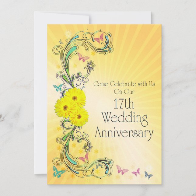 Invitation du 17e anniversaire du Mariage (Devant)