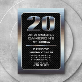 Invitation du 20e anniversaire masculin