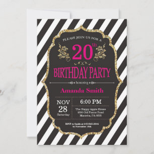 Invitation du 20e anniversaire. Parties scintillan