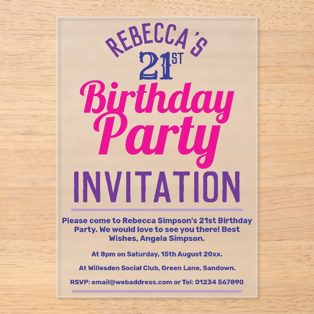 Invitation du 21e anniversaire (Recto)