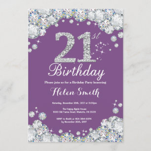 Invitation du 21e anniversaire Diamant violet et a