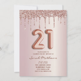 Invitation du 21e anniversaire Rose Parties scinti