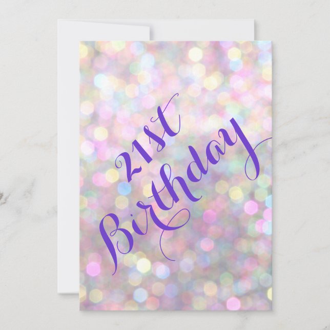 Invitation du 21e anniversaire Sparkly (Devant)